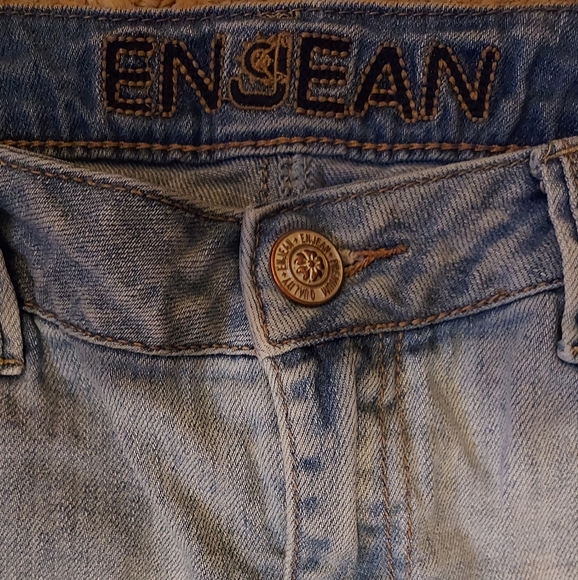 Emjean Light Blue Denim Distressed Jeans Mini Skirt Small Frayed Hem - Picture 8 of 12